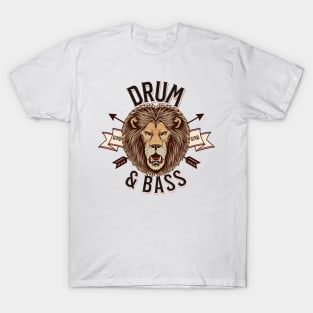 DRUM AND BASS  - Lion Face (black) T-Shirt